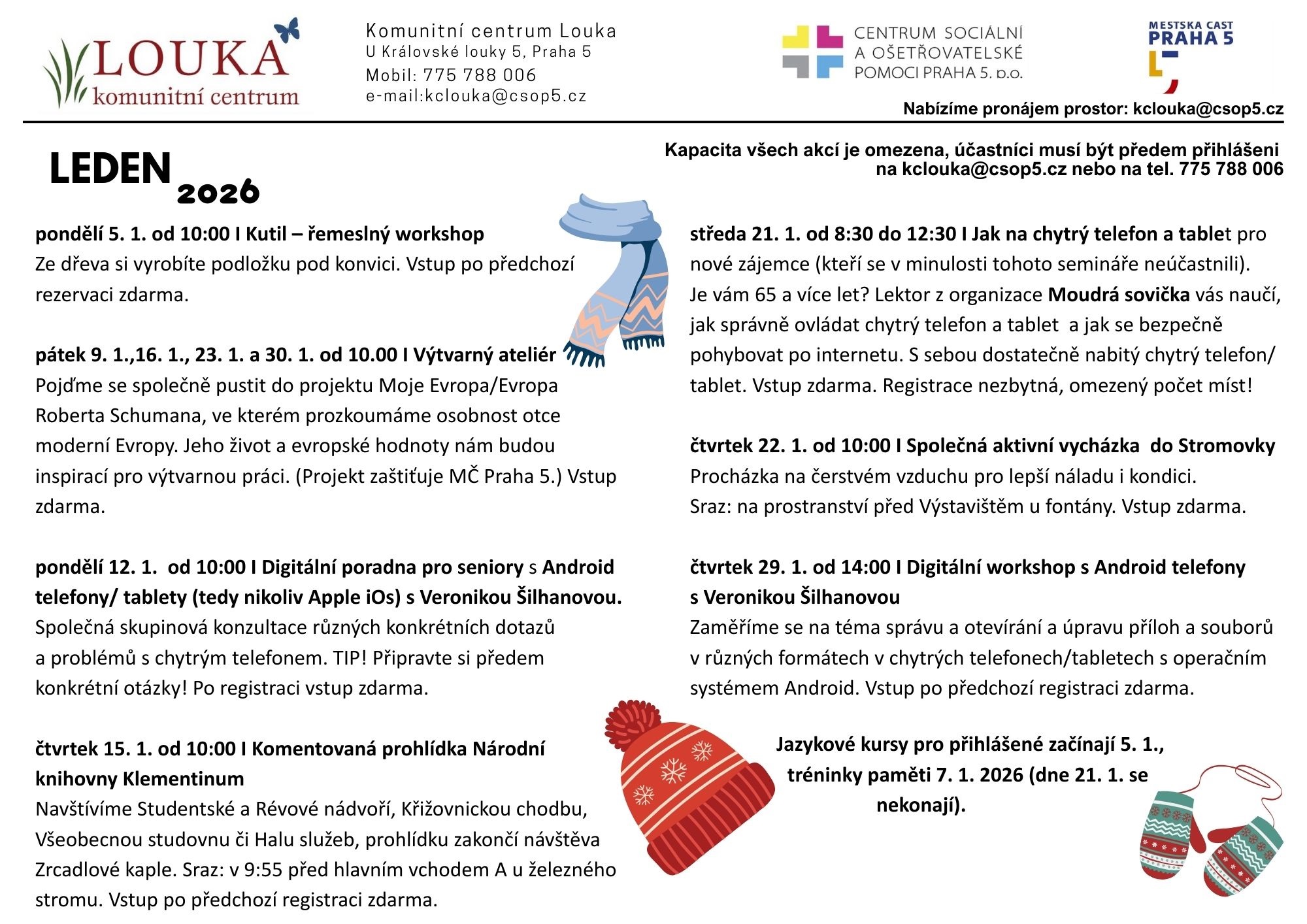 Přijďte na program do komunitních center 1 KCL program 01 2026