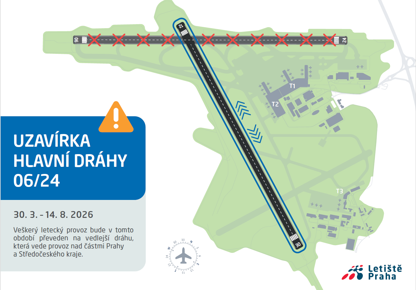 mapa uzavirka letiste