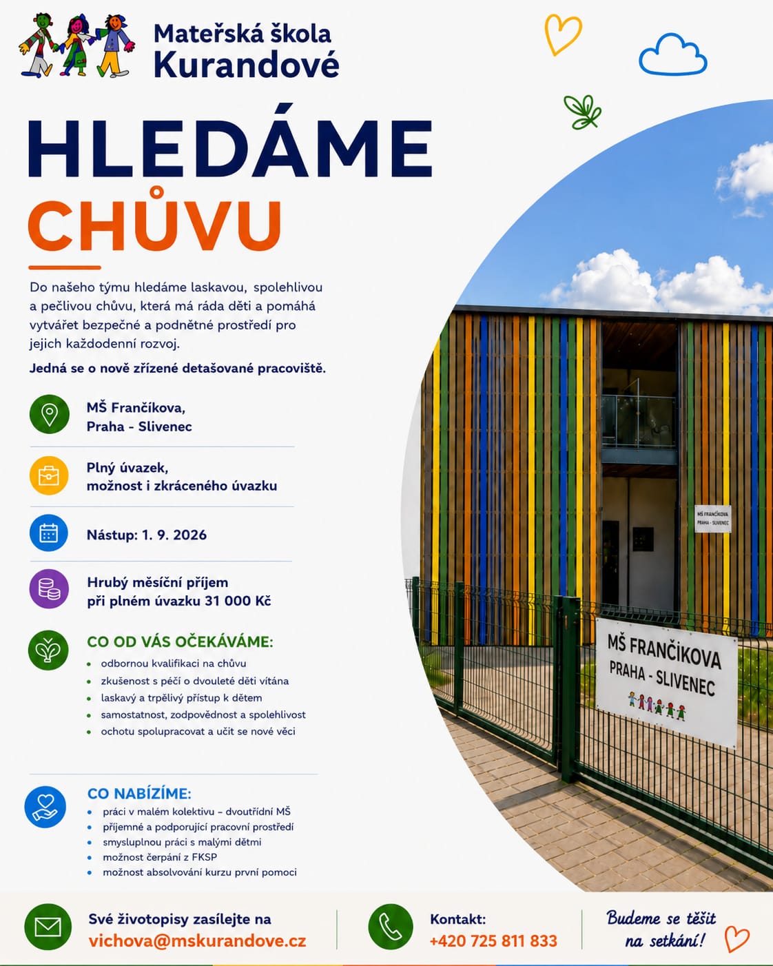 Mateřská škola Kurandové hledá nové kolegy 2 chuva