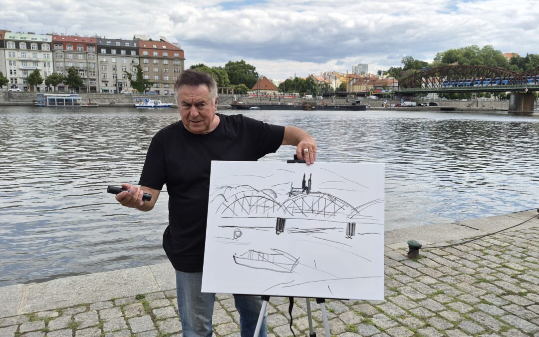 Dámy malovaly na náplavce