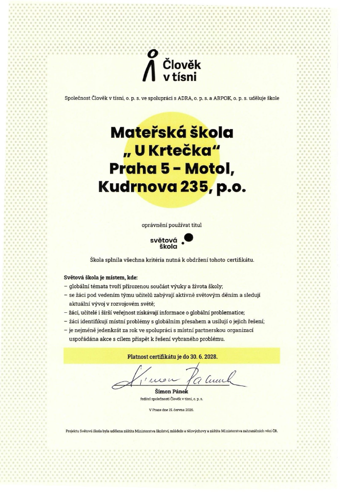 Mateřinka U Krtečka je světová 1 svetova skolka