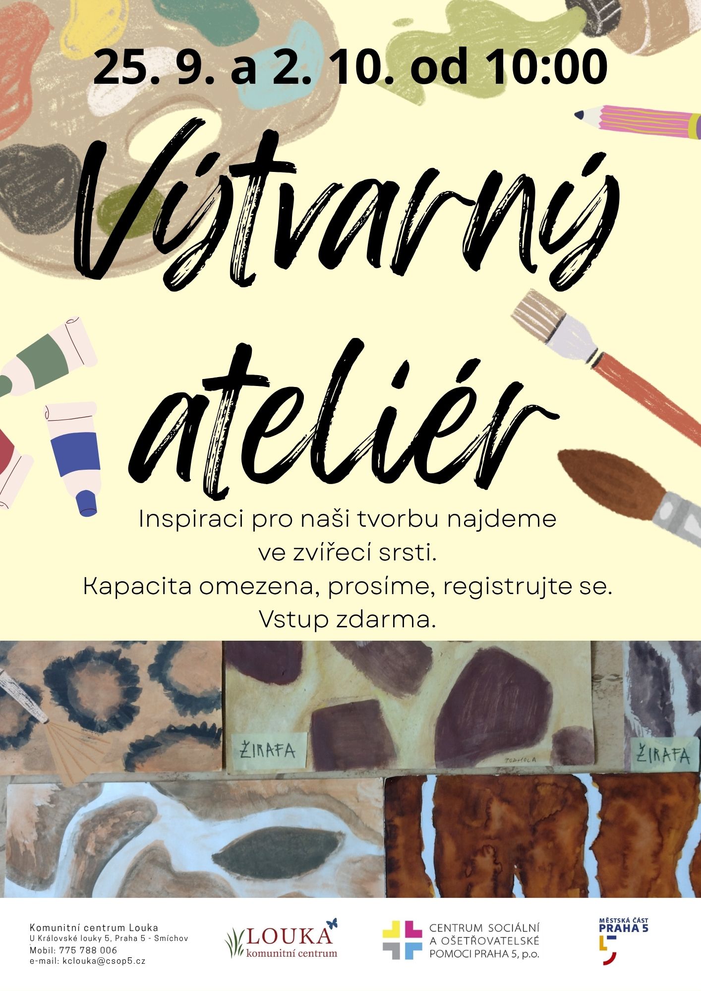 Přehled akcí v Praze 5 tento týden 6 KCL 25 9 2026 Vytvarny atelier