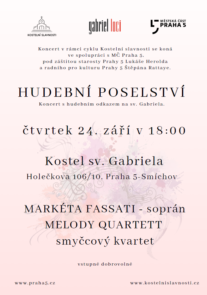 Přehled akcí v Praze 5 tento týden 5 hudebni poselstvi