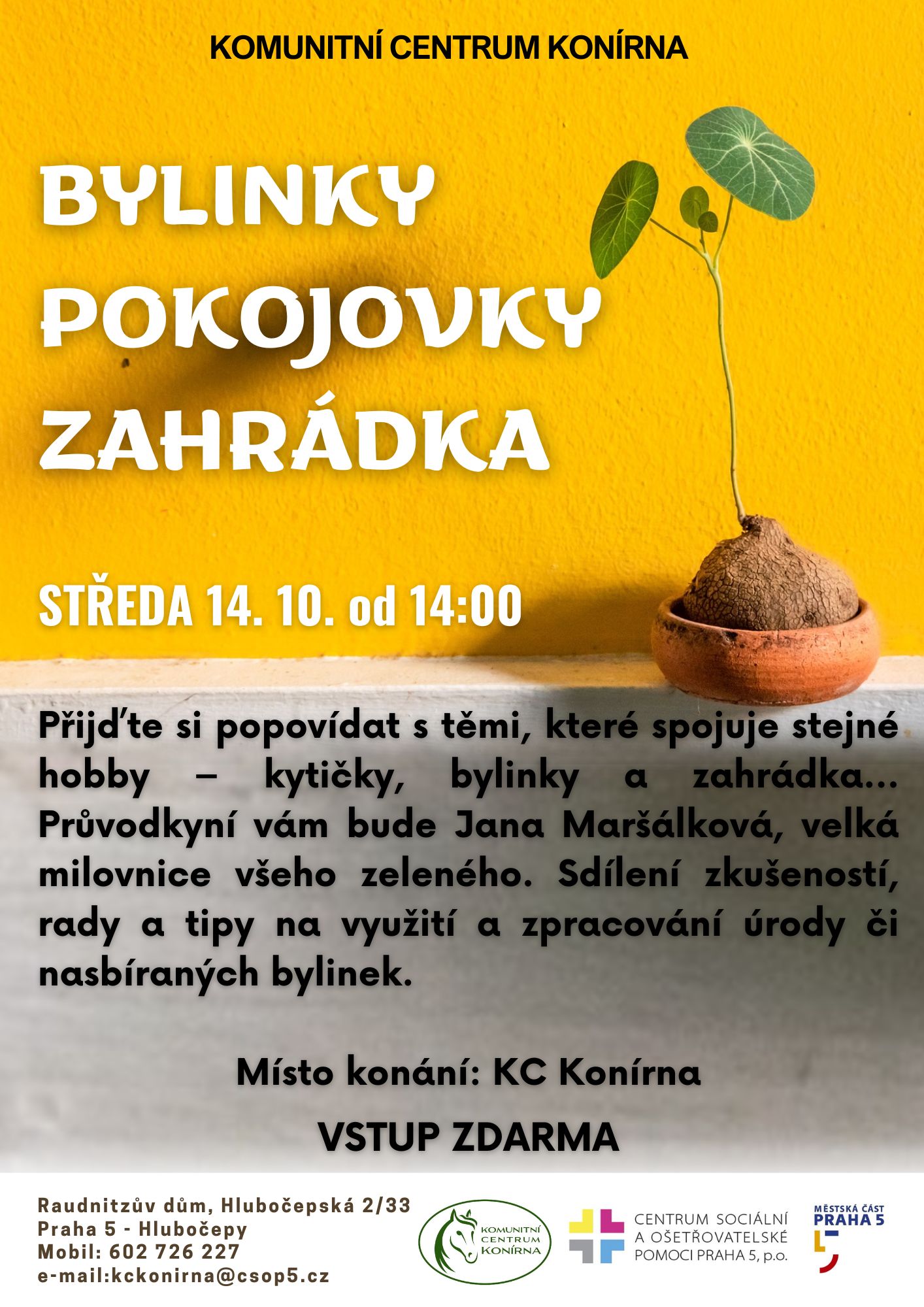 Přehled akcí na tento týden 4 KCK bylinky 10 26