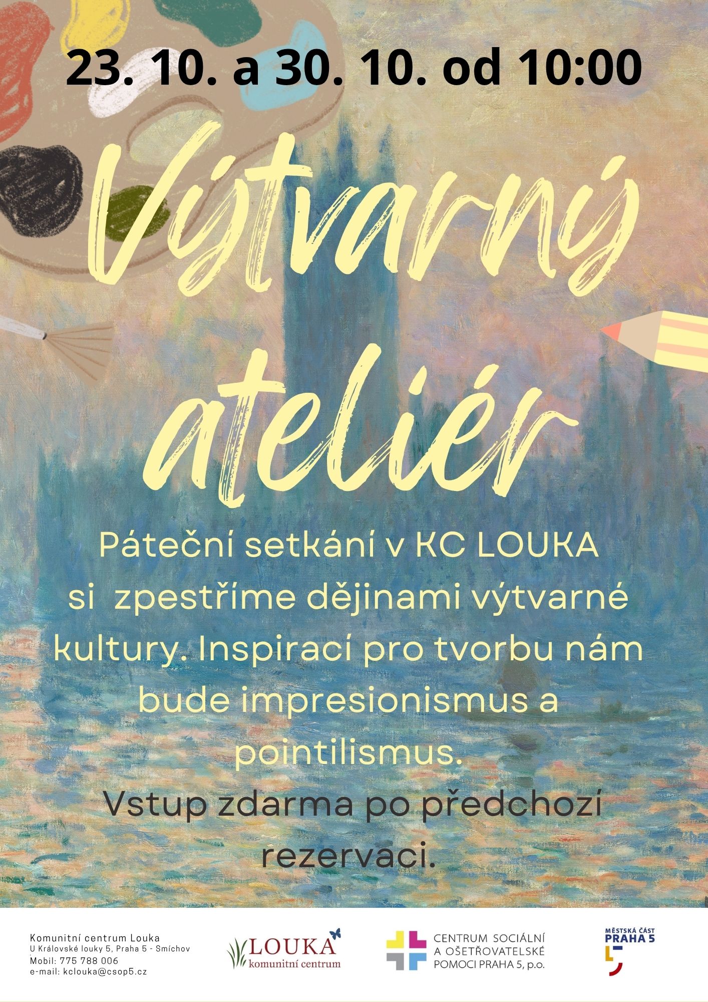 Přehled akcí na tento týden 8 KCL 23 30 10 2026 Vytvarny atelier