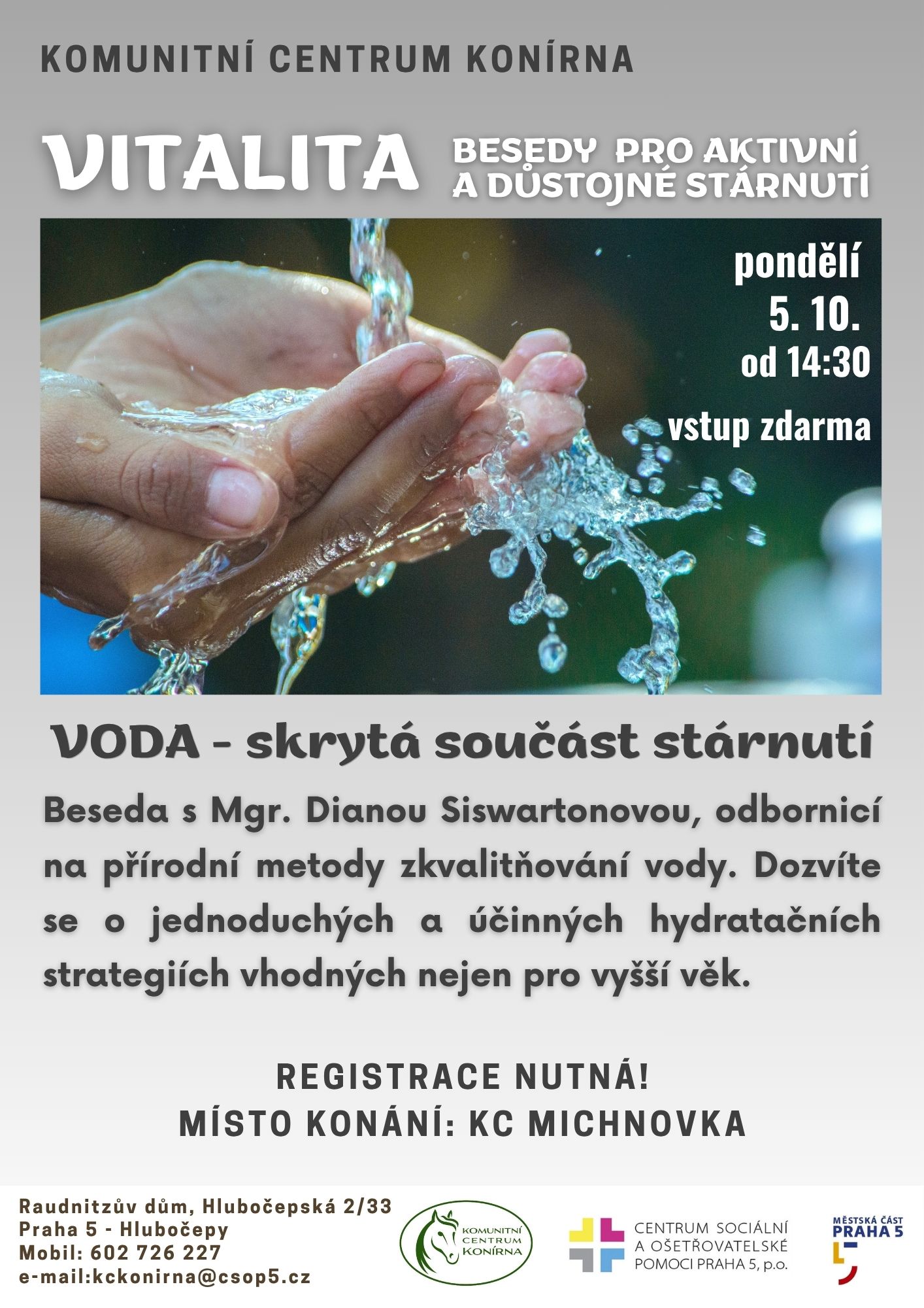 Přehled akcí v Praze 5 tento týden 2 KCM vitalita voda 10 26