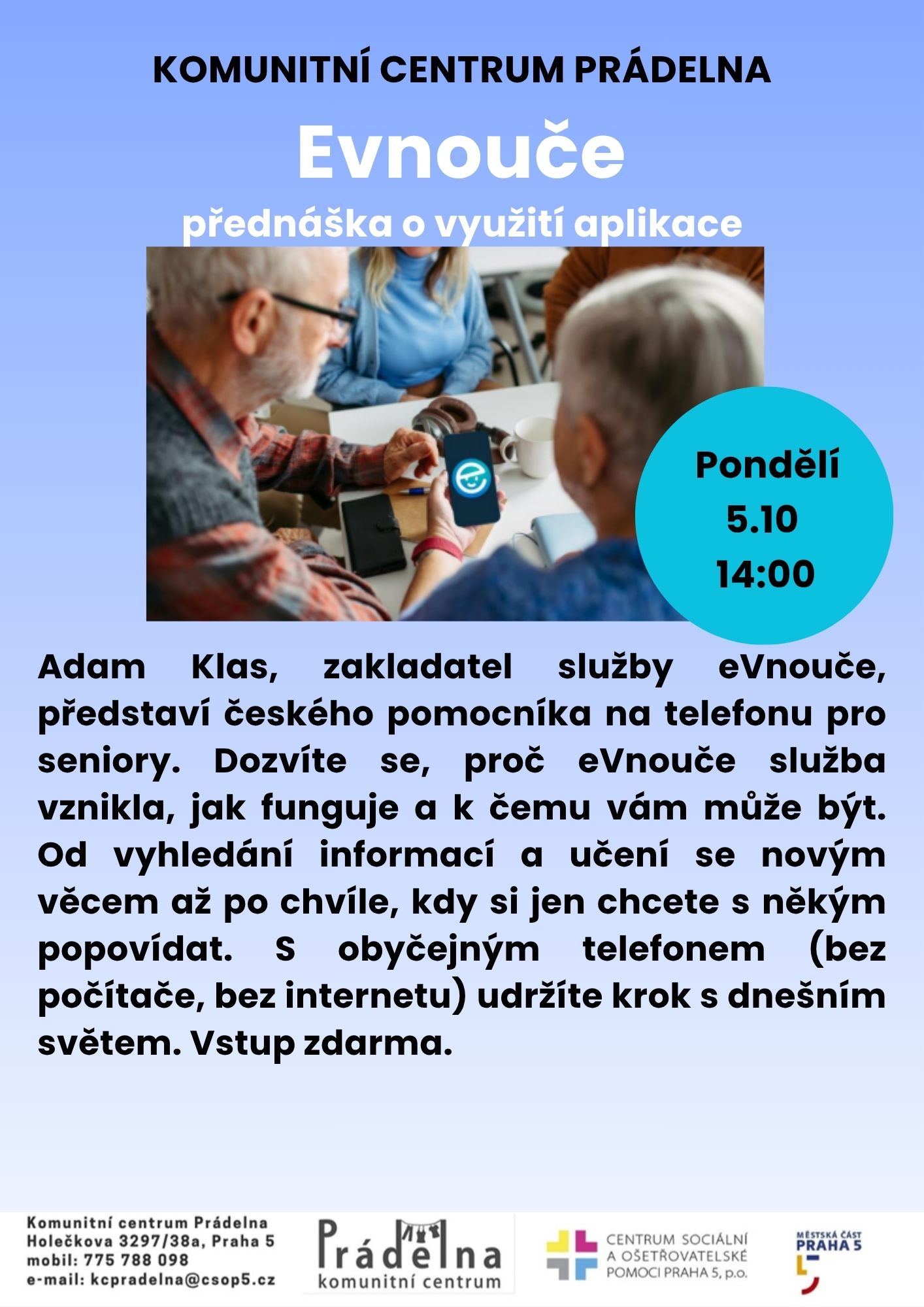 Přehled akcí v Praze 5 tento týden 1 KCP Evnouce 10 26